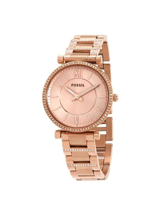 NWT Fossil Carlie Quartz Rose Dial Ladies Watch